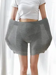 Женские шорты yrrety plus size Летние женские трусики кружевные бесшовные безопасные короткие брюки Женщины с высокой талией под юбкой xxxl