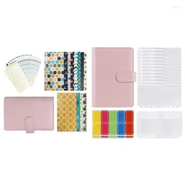 Confezione regalo 1 set di buste per budget in contanti, buste per raccoglitore, buste, formato A6, con copertina in pelle