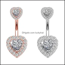 Pierścienie Bell Bell Pierścienie alergia ze stali nierdzewnej Diamentowe serce biżuteria dla kobiet dziewczęta 51 E3 Drop dostawa DH7CE