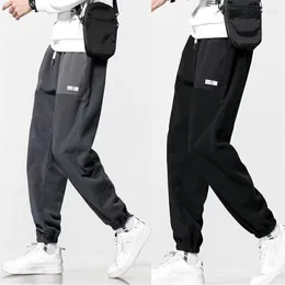 Męskie spodnie harem pantalon sport zimowy rozmiar jesienny polar plus męskie spodnie dresowe talia ciepła elastyczna komfort mody jogging 2023