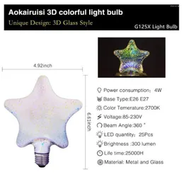 Glühbirne 3D Feuerwerk Kugel 4W Star Shine Dekoration Glas bunt für Home Cafe PRE