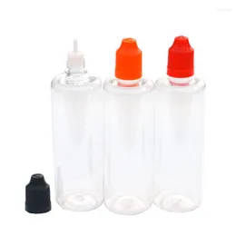 Bottiglie di stoccaggio 5 pezzi Flacone in plastica PET trasparente Vuoto E Contagocce liquido Fiala da 100 ml con tappo a prova di bambino