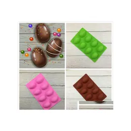 Baking Moulds 8 Eggs Shaped Easter Egg Sile Mod Pastry Chocolate Mold Pudding Ice Tray Diy Soap Crafts Gifts Drop Delivery Home Gard Dhn8U