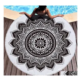 Asciugamano bohémien mandala tapestry spiaggia lancio grande rotondo picnic tappetino decorazione piscina decorazione yoga goccia consegna giardino tessili dhd7c