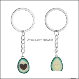 Nyckelringar 1 par kvinnors mode gr￶n avokado v￤nskap nyckelchain h￤nge s￶t par flickv￤n pojkv￤n 9 e3 droppleverans jude dhofg