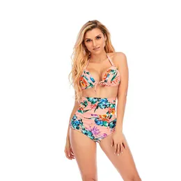 Damskie stroje kąpielowe w rozmiarze Plus Bikini High talia stroju kąpielowa Kobiet 4xl Push Up seksowna brazylijska set plażowy garnitur kąpielowy pływanie 230111