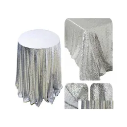 Table Cloth Sequin Tablecloth Round Glitter For Wedding Banquet Drop Delivery Home Garden Textiles Cloths Dh0Zh