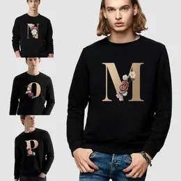 Herrtröjor tröjor långärmad tröja tröja 26 inledande namn brev mönster tryck serie o-hals casual pendlare varm autu