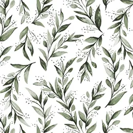 Bakgrundsbilder Green Leaf Peel och Stick Bakgrund Modernt självhäftande blommor Kontaktpapper avtagbart akvarell