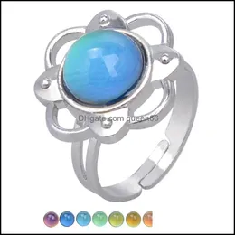 Band Rings Selling Fashion Charm Warm Mood Color Changing Ring Adjustable 811 Q2 Drop Delivery Jewelry Dhotg
