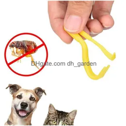 Dog Grooming 2pcs/مجموعة من البلاستيك المحمولة Twister Twister Remover Horse Human Cat Pet Supplies Tool Animal Flea Drop Drop
