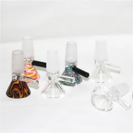 미국 색 물 담뱃대 14mm 수컷 유리 뿔을 담배 봉 그릇 조각 물 봉
