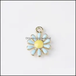 Takılar Yeni Vintage Emaye Daisy Güneş Çiçek Alaşım Altın Ton Kolye Küpe İçin Uyum Bilezik Mücevher Yapımı Aksesuar 794 R2 Drop de DHFWZ