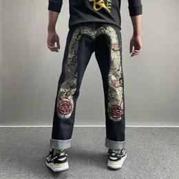 EV Jeans Designer M Evisued Mens Pants Jeans Evisulies M-Shaped Embroidery Straight Tube Wide Leg Brand Pants Hip Hop Y2k Edge Street 8113