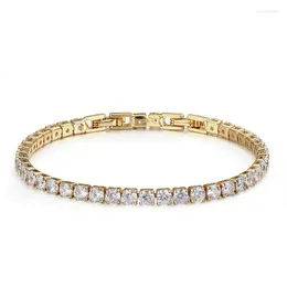 Связанные браслеты круглый Cz Chain Brass Gold Tennis Bracelet Bracelet для женщин для женщин подарки подарки из ювелирных украшений Pulseras Bracciali