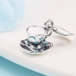 925 Sterling Silver Magical Cup of Tea Dangle Bead pasuje do europejskiej biżuterii Pandora Style Bracelets