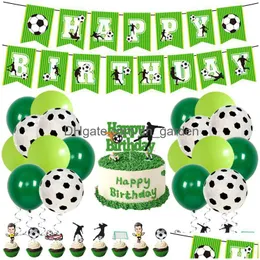 Other Event Party Supplies Football Themed Champions League Balloon Set Flag Pling Background Cloth Plug In Decoration 0E4 Dhgarden Dhljv