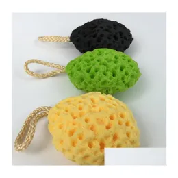 Bath Tools Accessories Honeycomb Ball Sponge Cleaning Mesh Brushes Sponges Body Wisp Natural Dry Brush Exfoliation Applicator Drop Dhejw