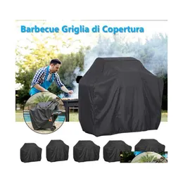 BBQ Tools Accessories Waterproof Heavy Duty Grill Er Resistant Electric Rain Protective Barbeque Anti Charcoal Dust Round Outdoor DHG8I