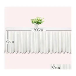 Table Skirt 0.8X Skirts White Ice Silk Wedding Tables Cloth Decoration Banquet Event El Home Skirting Pink Drop Delivery Garden Text Dhxt6