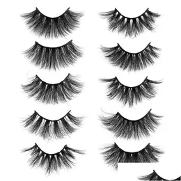 False Eyelashes Lekgvd 25Mm Lashes Long 6D 100 Mink Hair Thick Cross Wispy Fluffy Extension Beauty Makeup Drop Delivery Health Eyes Dhfav