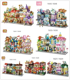 Block 4st Set Loz Street Mini Kids Building Toys Girls Puzzle Holiday Gift 1621 1624 1625 1628 1629 1632 1633 1636 1653 1656 230111