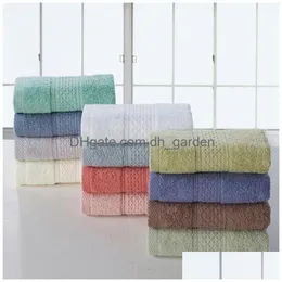 Asciugamano in cotone Tinta unita Adt Lavaggio da bagno Asciugamani per il viso Tinta unita Addensato Soft Salvietta per l'assorbimento dell'acqua T9I002153 Drop Deliver Dhgarden Dhikr