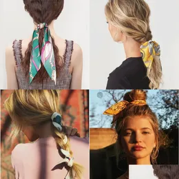 Andra modetillbeh￶r Kvinnor Florals Hairlace Loop Hair Tie Bowknot Ring Ladies Colorf Rop Delivery Dhamh
