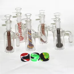 6 Style Hoahs 14 mm 18 mm szklane łapacze popiołu ze szklanymi miskami 45 90 stopni Ashcatcher Ash Catcher Percolators do szklanych bongów wodnych Rigs Dab