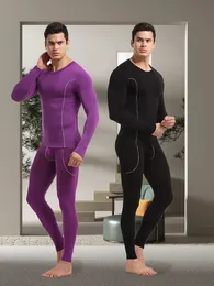 Men's Sleepwear Thermal Underwear Sets For Winter Thermo Long Johns Clothes Thick Clothing Solid Drop 230111