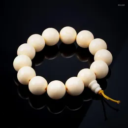 Bangle Natural Resin Elastic Bracelets Bangles Ivory White Buddhist Meditation Buddha Beads Bracelet For Men Classic Jewelry Gift