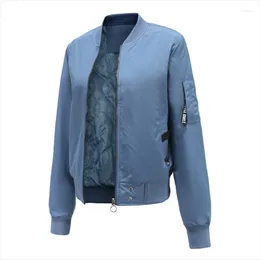 Women's Jackets 2023 Solid Color Spring Autumn Cotton Liner Coat Women Bomber Jacket Casual Baseball Outwear