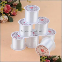 코드 와이어 0.20.8mm 1ROLL DIY BADED TRONSPARENT NYLON MANUAL CRYSTAL ROPE 브레이슬릿 제조 낚시를위한 탄성 라인 없음 20220301 DH7RD