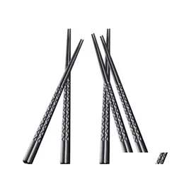 箸5ペア再利用可能な非滑りの豪華な日本スタイルドロップデリバリーホームガーデンキッチンダイニングバーフラットウェアDHKRS