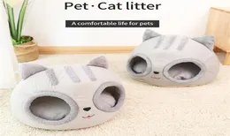 For Cats Dogs Bed SemiEnclosed Cat039s Head Chats Litter Box Breathable HandWashed Suitable Small Dog Pet Mat House Accessori