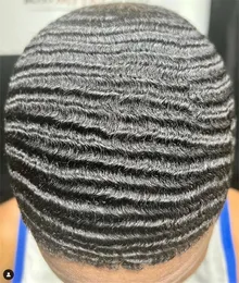 Brazilian Virgin Human Hair Piece 8mm Wave 8x10 Thin Skin Full PU Toupee for Men