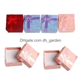 Schmuckschatullen Aufbewahrung Papierbox MTI Farben Ring Ohrring Hüllen Verpackung Geschenk für Jubiläen Geburtstage Geschenke Drop Lieferung Dhgarden Dhxw5