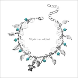 アンクレツリーフウィーブmtilayer anklet chainsシェル象の人魚フットブレスレットサマービーチ女性ファッションジュエリー31 E3ドロップ配信DH0ir