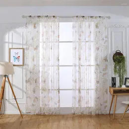 Curtain Butterfly Print Sheer Window Curtains Screening Room Decor For Living Bedroom Kitchen