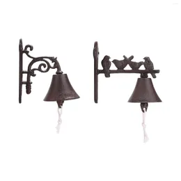 Party Decoration Retro Style Doorbell Iron Cast Garden Sculpture Dinner Bell Welcome Sign Antique Wall for Indoor Farmhouse