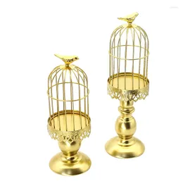 Candle Holders Candlestick Retro Bird Cage Ornaments Home Garden Wedding Party Props Decoration