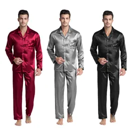 Mäns sömnkläder Tony Candice Satin Silk Pyjama Set Pyjamas Sexig modern stil mjuk mysig nattklänning Summer 230111