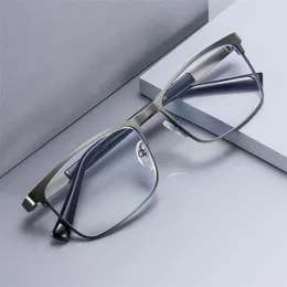 Solglasögon Herrföretag Anti Blue Light Eyewear Half Frame Progressive Reading Glasses Men Metal Optical