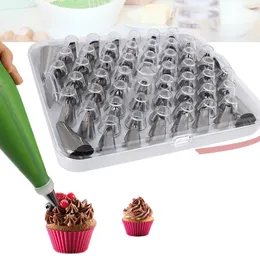 52 Pcs/Set Pastry Tips Nozzles Tools Stainless Steel Piping Tip Nozzle Cake DIY Decorating Supplies Reusable Baking Supplies BH6948 TYJ