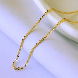 Подвески XF800 Высококачественное чистое 18 -каратное золотое ожерелье AU750 Цепные женские ювелирные украшения