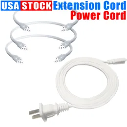 US Plug Switch Cable For T5 LED Tube T8 Power Charging Wire Connection Wire ON/ OFF Connector Home Decor 1FT 2FT 3.3FT 4FT 5FeeT 6FT 6.6 FT 100 Pcs Usalight