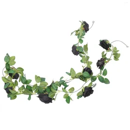 Decorative Flowers Vine Rose Halloween Flower Decor Garland Fake Artificial Wreath Hanging Faux Diywedding Decorsfloral Fall Leaf