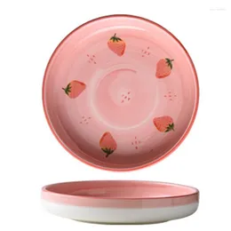 Plates Pink French Disc Steak Plate Dinner Party Dessert Supply Dinnerware Household Utensils Dishes Gifts