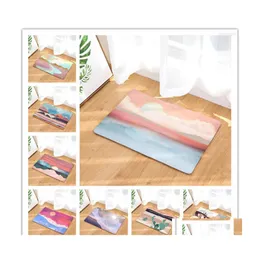 카펫 수채화 태양 조경 그림 시리즈 비 슬립 샤워 매트 욕실 카펫 목욕 러그 홈 장식 바닥 주방 드롭 드 dhvgu