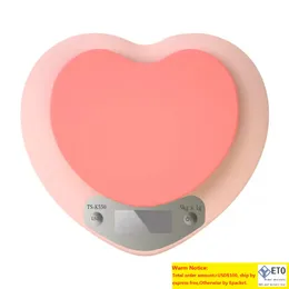 Pink Heart Mini Electronic Digital Scales Kitchen Scale exakt gram vägning av bakning